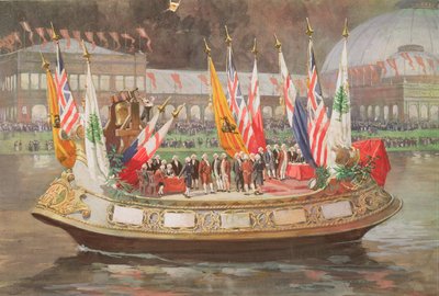 De Onafhankelijkheidsboot op de Wereldtentoonstelling in Chicago 1893 door Thure de Thulstrup